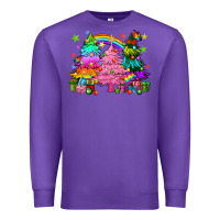 Purple pride christmas trees Premium Sweatshirt - HowdyJamesFarm