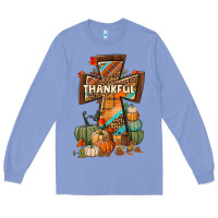 Colony Blue thankful fall cross Long Sleeve Tee - BundleAndBundleShop