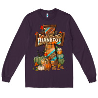 Plum thankful fall cross Long Sleeve Tee - BundleAndBundleShop