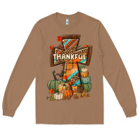 Toasted Coconut thankful fall cross Long Sleeve Tee - BundleAndBundleShop