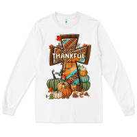 White thankful fall cross Long Sleeve Tee - BundleAndBundleShop