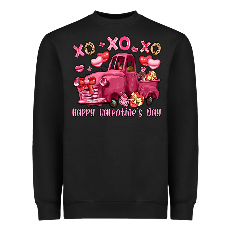 Xo Xo Xo Happy Valentine's Day Truck Heavyweight Sweatshirt by LillyAllenDesigns | Teevron