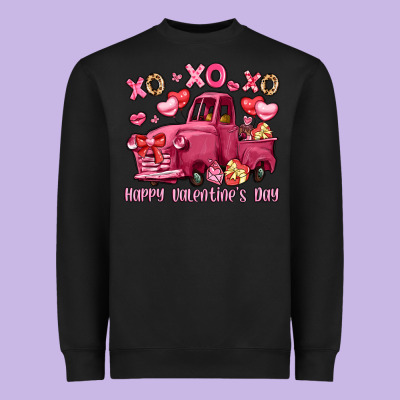Xo Xo Xo Happy Valentine's Day Truck Heavyweight Sweatshirt Designed By Lillyallendesigns