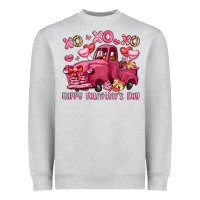 Heather Grey xo xo xo happy valentine's day truck Heavyweight Sweatshirt - LillyAllenDesigns