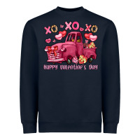 Navy xo xo xo happy valentine's day truck Heavyweight Sweatshirt - LillyAllenDesigns