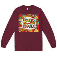 Burgundy tacos and tequila Long Sleeve Tee - RanaPortraitStore