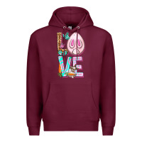Burgundy Love Rabbit Easter Day Premium Hoodie - HowdyJamesFarm