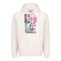 Pale Pink Love Rabbit Easter Day Premium Hoodie - HowdyJamesFarm