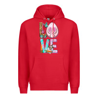 Red Love Rabbit Easter Day Premium Hoodie - HowdyJamesFarm
