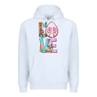 White Love Rabbit Easter Day Premium Hoodie - HowdyJamesFarm