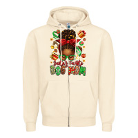Sandshell santas favorite dog mom afro messy bun Zipper Hoodie - texasbilliewilder