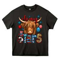 Asphalt oh my stars 4th of july shaggy cow Heavy Core Tee - Jasminsmagicworld