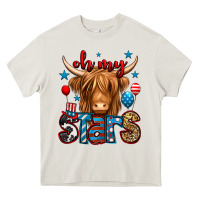 Cream oh my stars 4th of july shaggy cow Heavy Core Tee - Jasminsmagicworld