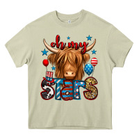 Mossy oh my stars 4th of july shaggy cow Heavy Core Tee - Jasminsmagicworld