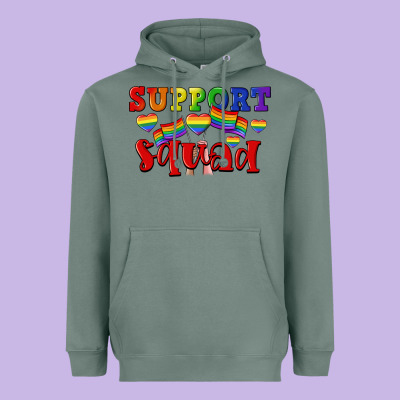 Support Squad Pride Heavyweight Hoodie Designed By Cowgirlartshop