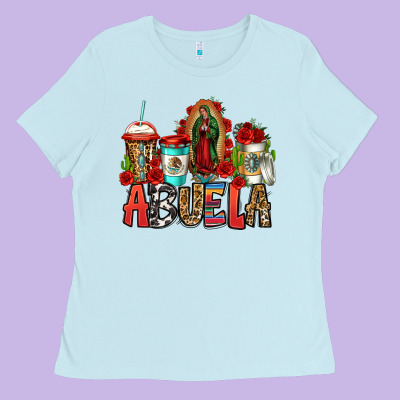 Lady Of Guadalupe Abuela Coffee Cups Ladies Tee Designed By Jasminsmagicworld