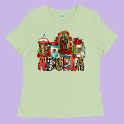 Lady Of Guadalupe Abuela Coffee Cups Ladies Tee Designed By Jasminsmagicworld