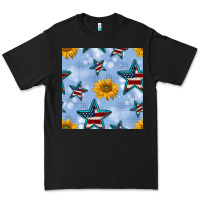Black patriotic stars and sunflower Premium Tee - BundleAndBundleShop