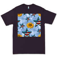Plum patriotic stars and sunflower Premium Tee - BundleAndBundleShop