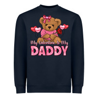 Navy my valentine is my daddy Heavyweight Sweatshirt - LillyAllenDesigns