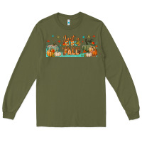 Army Green just a girl who loves fall libbey glass Long Sleeve Tee - BundleAndBundleShop