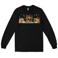 Black just a girl who loves fall libbey glass Long Sleeve Tee - BundleAndBundleShop