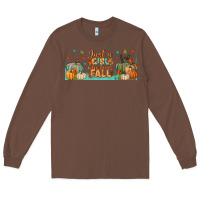 Chestnut just a girl who loves fall libbey glass Long Sleeve Tee - BundleAndBundleShop