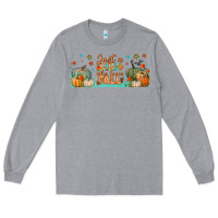 Heather Grey just a girl who loves fall libbey glass Long Sleeve Tee - BundleAndBundleShop