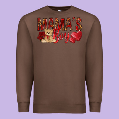 Mamas Boy With Leopard Mother's Day Premium Sweatshirt Designed By Howdyjamesfarm