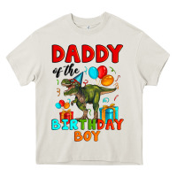 Cream daddy of the birthday boy t rex Heavy Core Tee - Artiststas