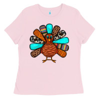 Bubblegum Pink Thanksgiving Turkey Ladies Tee - JahusDesignShop