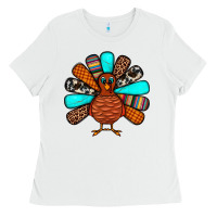 White Thanksgiving Turkey Ladies Tee - JahusDesignShop