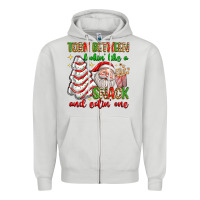 Dove Grey torn between lookin' like a snack and eatin' one Zipper Hoodie - texasbilliewilder