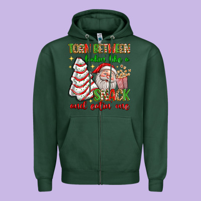 Torn Between Lookin' Like A Snack And Eatin' One Zipper Hoodie Designed By Texasbilliewilder