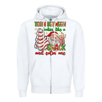 White torn between lookin' like a snack and eatin' one Zipper Hoodie - texasbilliewilder