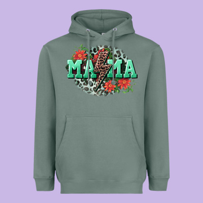 Mama Rock Lightning Bolt Mother's Day Heavyweight Hoodie Designed By Cowgirlartshop