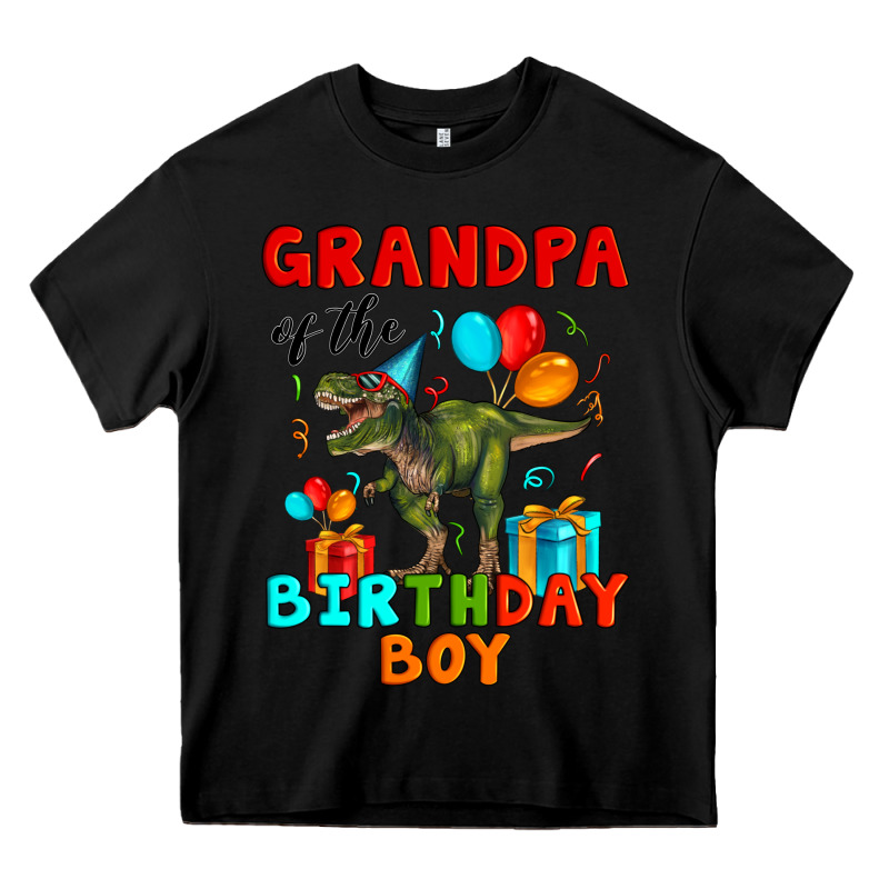 Grandpa Of The Birthday Boy T Rex Heavy Core Tee by Artiststas | Teevron