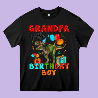 Grandpa Of The Birthday Boy T Rex Heavy Core Tee Designed By Artiststas