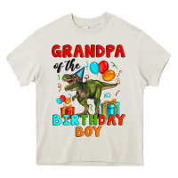 Cream grandpa of the birthday boy t rex Heavy Core Tee - Artiststas