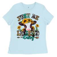 Baby Blue just be legend dairy heifer Ladies Tee - Jasminsmagicworld