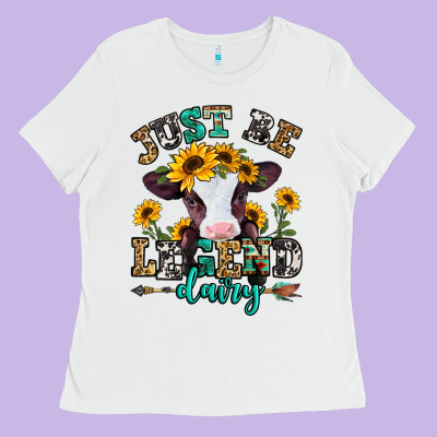 Just Be Legend Dairy Heifer Ladies Tee Designed By Jasminsmagicworld
