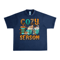 Navy cozy season winter coffee cups Urban Heavy Tee - MaliasSmallBusiness