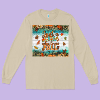 Just A Girl Who Loves Fall Tumbler Long Sleeve Tee Designed By Bundleandbundleshop