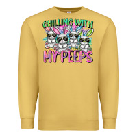 Antique Gold Chilling with my peeps Easter bunnies Premium Sweatshirt - CowGirlArtShop