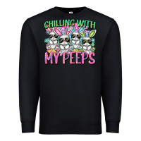 Black Chilling with my peeps Easter bunnies Premium Sweatshirt - CowGirlArtShop