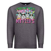 Charcoal Heather Chilling with my peeps Easter bunnies Premium Sweatshirt - CowGirlArtShop