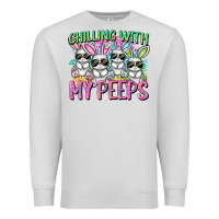 Dove Grey Chilling with my peeps Easter bunnies Premium Sweatshirt - CowGirlArtShop
