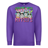 Purple Chilling with my peeps Easter bunnies Premium Sweatshirt - CowGirlArtShop