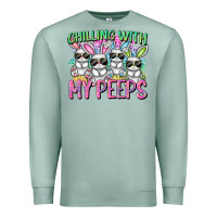 Seafoam Chilling with my peeps Easter bunnies Premium Sweatshirt - CowGirlArtShop