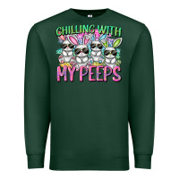 Sports Green Chilling with my peeps Easter bunnies Premium Sweatshirt - CowGirlArtShop